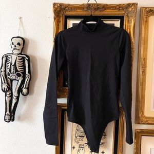 ABERCROMBIE & FITCH black mock neck long sleeve bodysuit soft A&F collection XS